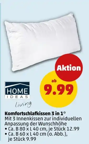 PENNY Home ideas living komfortschlafkissen 3 in 1 Angebot