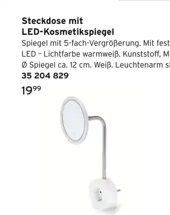 Tchibo Steckdose mit led-kosmetikspiegel Angebot