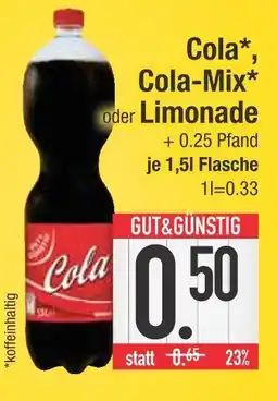 Edeka Gut&günstig cola, cola-mix oder limonade Angebot