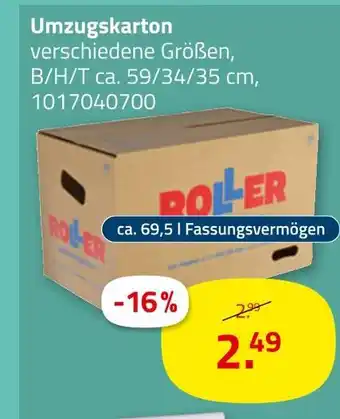 ROLLER Roller umzugskarton Angebot