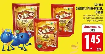 Edeka Lorenz saltletts mini-brezel, -bagel und weitere sorten Angebot