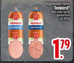 Edeka Rügenwalder mühle feine teewurst oder grobe teewurst Angebot