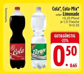 Edeka Gut&günstig cola oder limonade Angebot