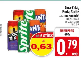 Edeka Coca-cola fanta, sprite oder mezzo mix Angebot