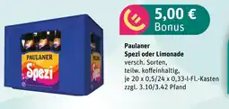 boni Center Paulaner spezi oder limonade Angebot