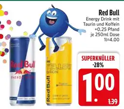 Edeka Red bull energy drink oder the yellow edition Angebot