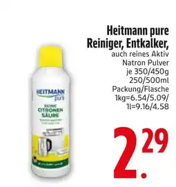 Edeka Heitmann pure reiniger, entkalker, auch reines aktiv natron pulver Angebot