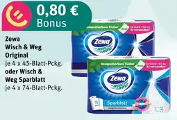 boni Center Zewa wisch & weg original oder wisch & weg sparblatt Angebot