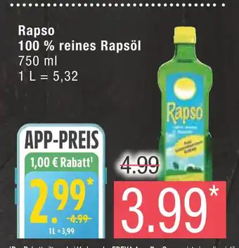 Marktkauf Rapso 100 % reines rapsöl Angebot