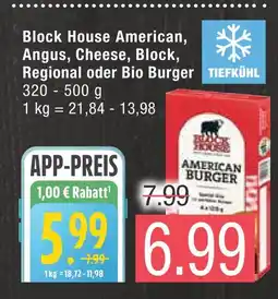 Marktkauf Block house american, angus, cheese, block, regional oder bio burger Angebot