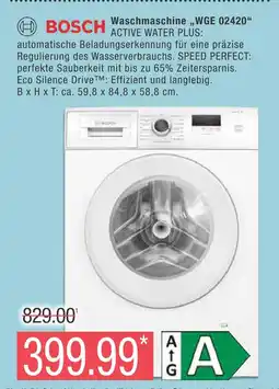 Marktkauf Bosch waschmaschine „wge 02420“ Angebot