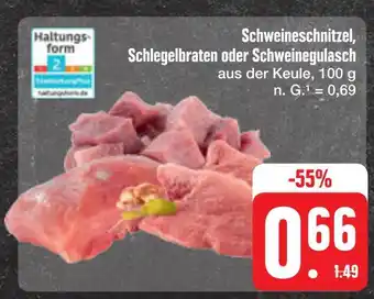 E-Center Haltungsform schweineschnitzel, schlegelbraten oder schweinegulasch Angebot