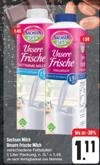 E-Center Sachsen milch unsere frische milch Angebot