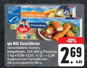 E-Center Iglo msc fischstäbchen Angebot