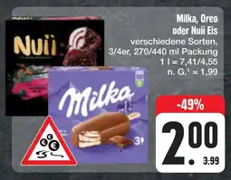 E-Center Milka, oreo oder nuii eis Angebot