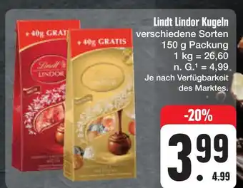 E-Center Lindt lindor kugeln Angebot