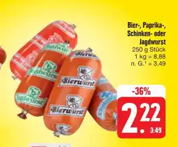 E-Center Bier-, paprika-, schinken- oder jagdwurst Angebot