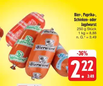 E-Center Bier-, paprika-, schinken- oder jagdwurst Angebot