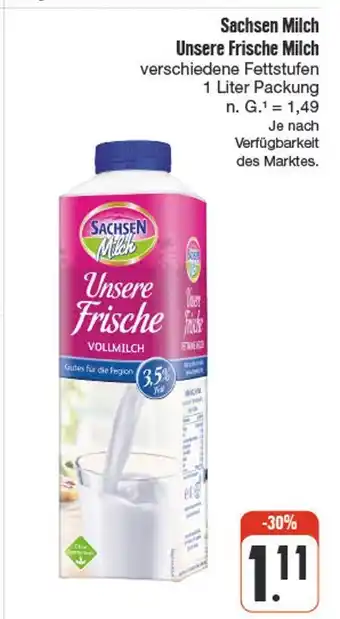 nah & gut Sachsen milch unsere frische milch Angebot