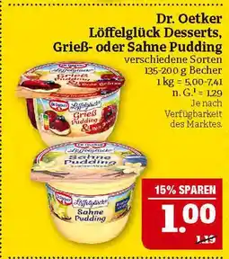 Marktkauf Dr. oetker löffelglück desserts, grieß- oder sahne pudding Angebot