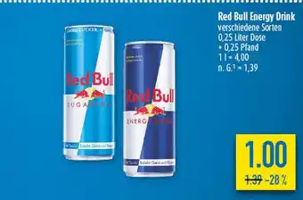 diska Red bull energy drink oder sugarfree Angebot