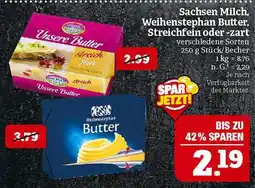 Marktkauf Sachsen milch, weihenstephan butter, streichfein oder -zart Angebot