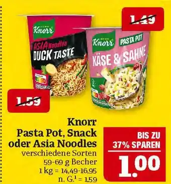 Marktkauf Knorr pasta pot oder asia noodles Angebot