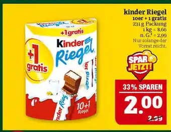 Marktkauf Kinder riegel 10er + 1 gratis Angebot