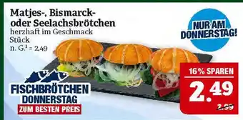 Marktkauf Matjes-, bismarck- oder seelachsbrötchen Angebot