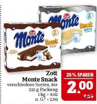 Marktkauf Zott monte snack Angebot