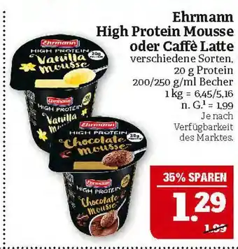 Marktkauf Ehrmann high protein mousse oder caffè latte Angebot