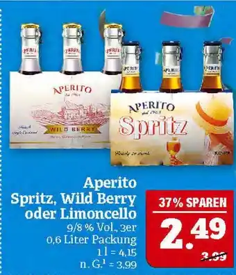 Marktkauf Aperito spritz oder wild berry oder limoncello Angebot