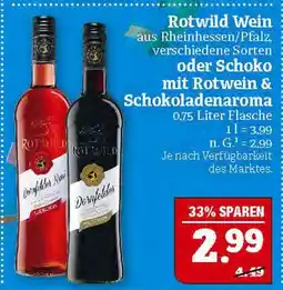 Marktkauf Rotwild wein oder schoko mit rotwein & schokoladenaroma Angebot