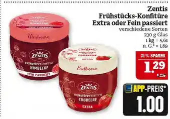 Marktkauf Zentis frühstücks-konfitüre extra oder fein passiert Angebot