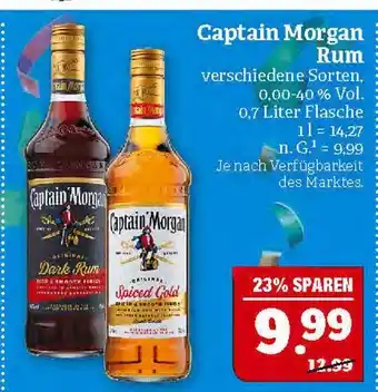 Marktkauf Captain morgan dark rum oder spiced gold Angebot