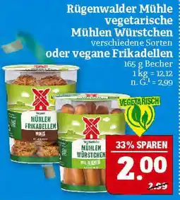 Marktkauf Rügenwalder mühle vegetarische mühlen würstchen oder vegane frikadellen Angebot