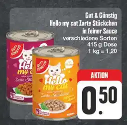 Edeka Gut & günstig hello my cat zarte stückchen in feiner sauce Angebot