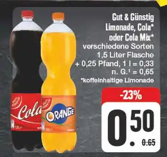 Edeka Gut & günstig limonade, cola oder cola mix Angebot