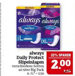 Marktkauf Always daily protect slipeinlagen Angebot