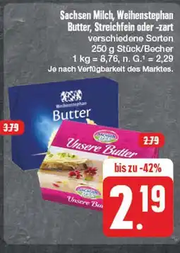 Edeka Sachsen milch, weihenstephan butter, streichfein oder -zart Angebot