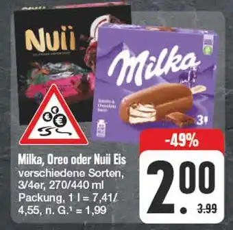 Edeka Milka, oreo oder nuii eis Angebot