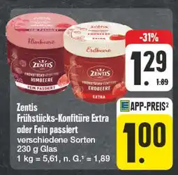 Edeka Zentis frühstücks-konfitüre extra oder fein passiert Angebot