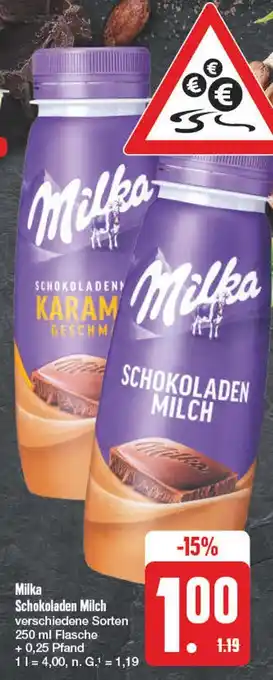 Edeka Milka schokoladen milch oder karamell geschmack Angebot