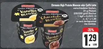 Edeka Ehrmann high protein mousse oder caffè latte Angebot