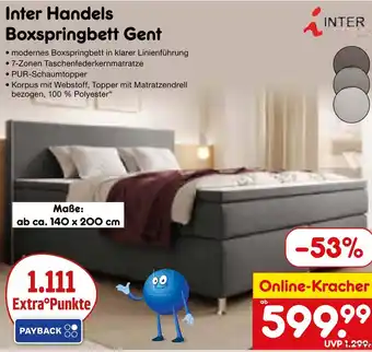 Netto Marken-Discount Inter handels boxspringbett gent Angebot