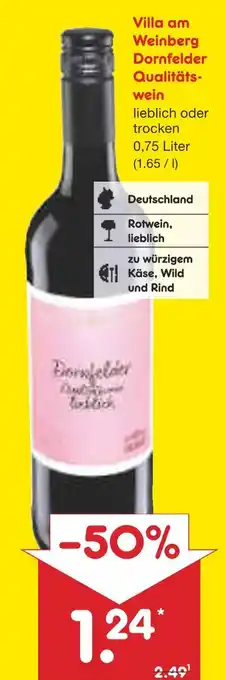 Netto Marken-Discount Villa am weinberg dornfelder qualitätswein Angebot