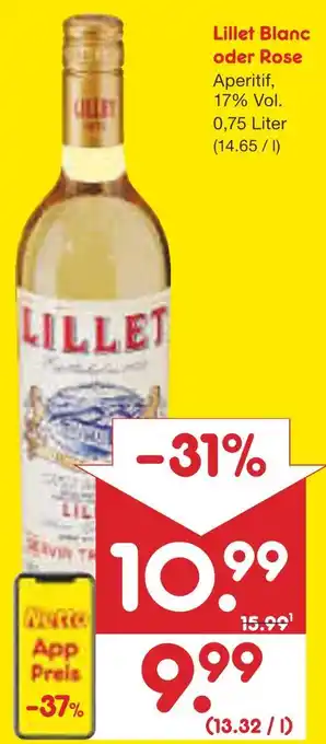 Netto Marken-Discount Lillet blanc oder rose Angebot