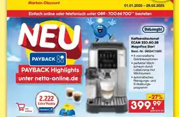 Netto Marken-Discount Delonghi kaffeevollautomat ecam 220.80.sb magnifica start Angebot