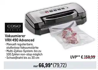 METRO caso DESIGN Vakuumierer VRH 490 Advanced Angebot