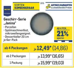 METRO METRO PROFESSIONAL Geschirr-Serie ,,Janina“ Angebot